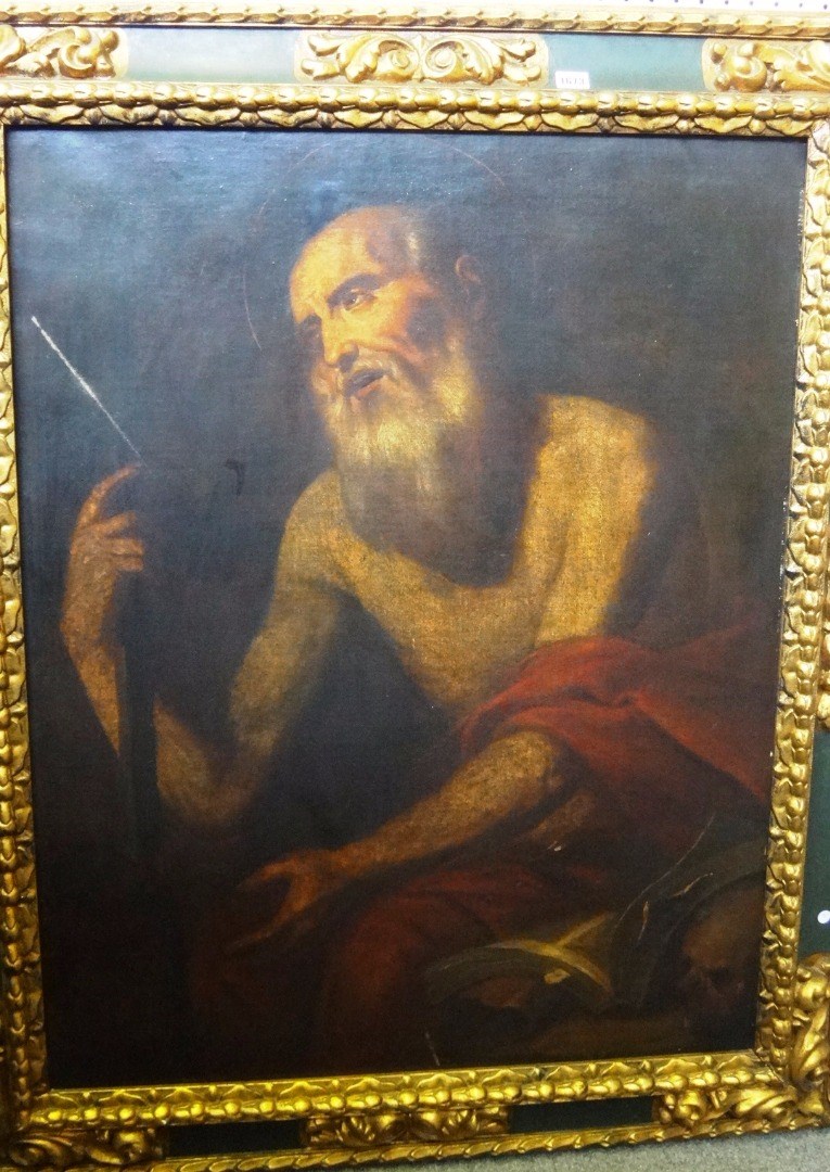 Appraisal: Follower of Ribera St Jerome oil on canvas cm x