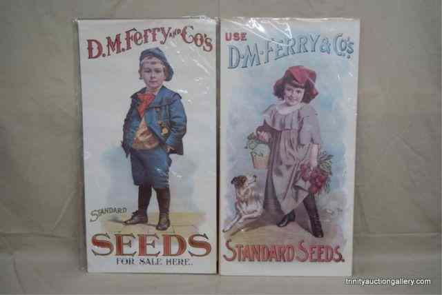 Appraisal: Pair Vintage DM Ferry Co Seed Ad PostersThis is for