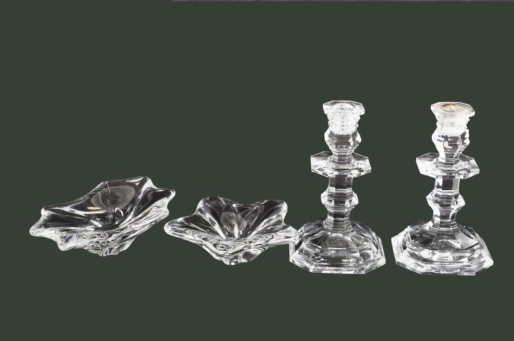 Appraisal: FOUR BACCARAT COLORLESS GLASS TABLE ITEMSEach with a Baccarat monogram