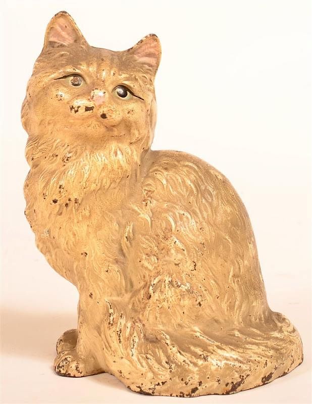 Appraisal: Hubley Cast Iron Persian Seated Cat Doorstop Hubley Cast Iron