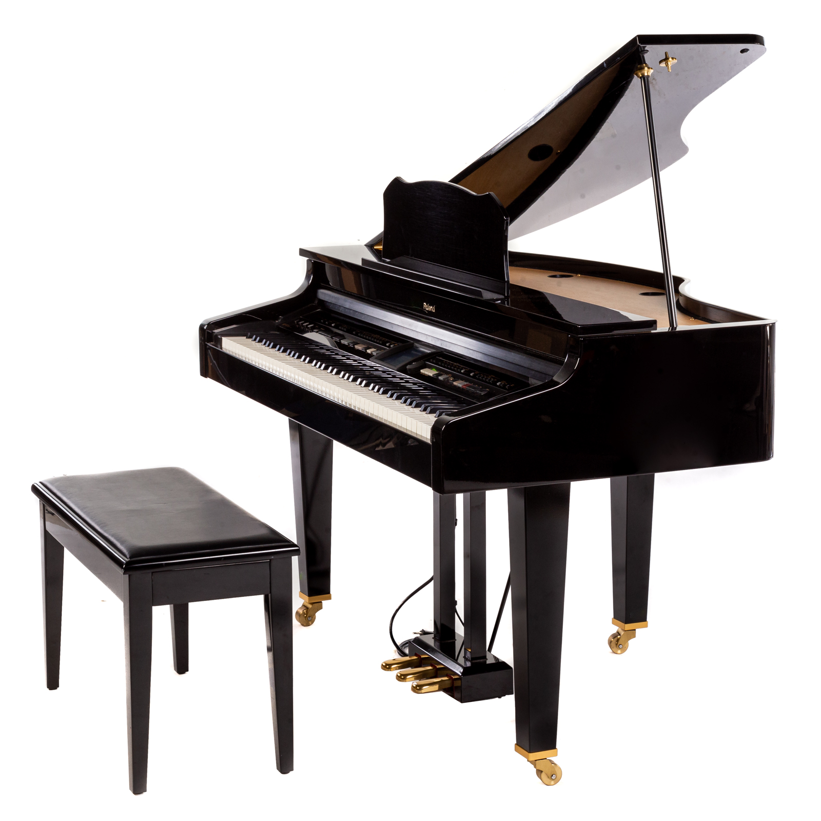 Appraisal: ROLAND EBONIZED MINI- DIGITAL GRAND PIANO BENCH Model KR- Serial