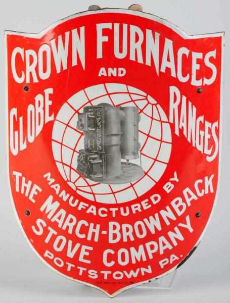 Appraisal: Porcelain Crown Furnaces Globe Ranges Sign Early s Manufactured by