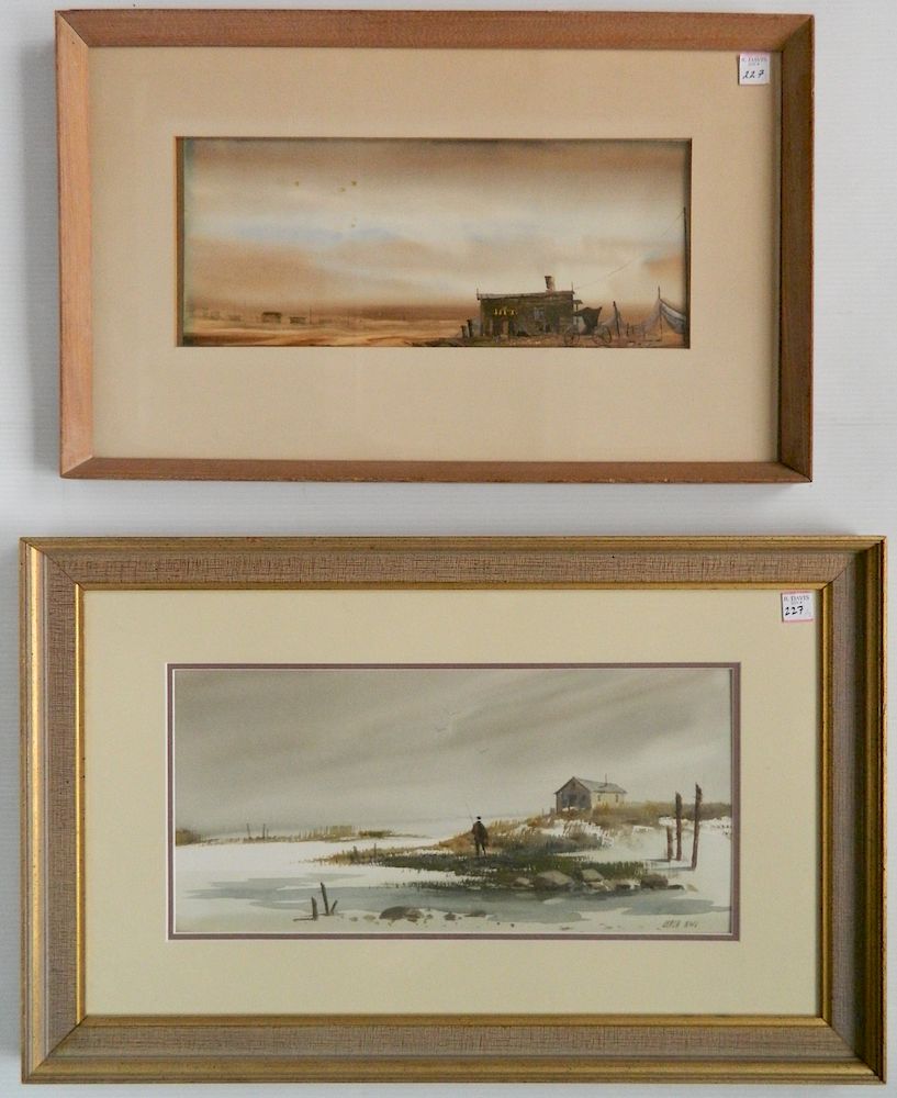 Appraisal: Fred Leach watercolors Fred Leach American - - Landscape with