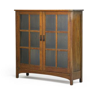 Appraisal: L J G STICKLEY Double-door bookcase L J G STICKLEYDouble-door