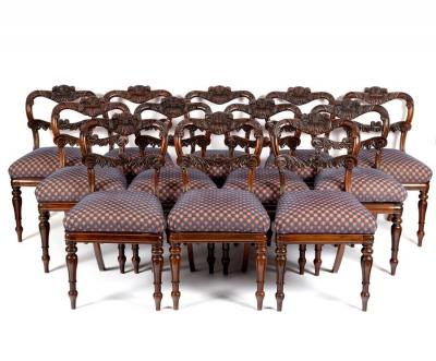 Appraisal: A set of twelve William IV rosewood dining chairs with