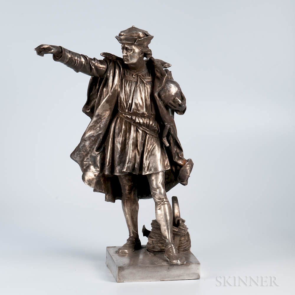 Appraisal: Gorham Sterling Silver Statue of Columbus Gorham Sterling Silver Statue