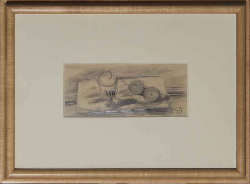 Appraisal: TH CENTURY SCHOOL NATURE MORTE Pencil on paper signed with