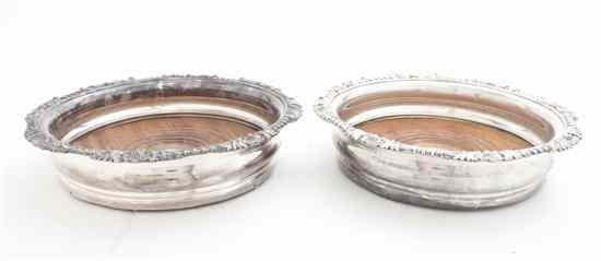 Appraisal: A Pair of Regency Silverplate Wine Coasters Matthew Boulton each