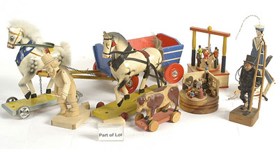 Appraisal: Wooden figures and novelties c 's onwards - large collection