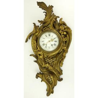 Appraisal: Antique French Gilt Bronze Cartel Clock Not in running condition