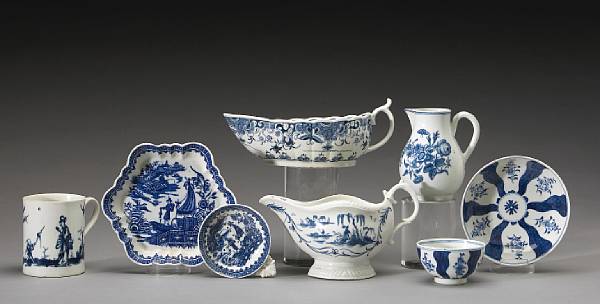 Appraisal: An assembled grouping of Worcester blue and white porcelain last