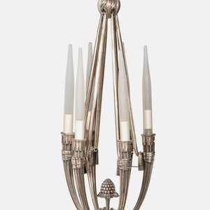 Appraisal: Art Deco French Early th Century Six-Arm Chandelier c silvered