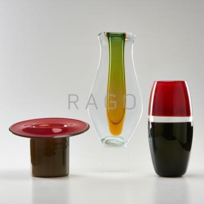 Appraisal: BARBINI ETC Barbini incalmo vase together with somerso vase and