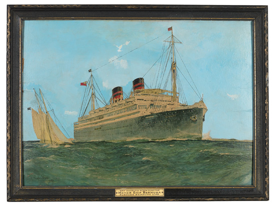 Appraisal: FURNESS-BERMUDA LINE Bermuda Color lithographed print on board with a