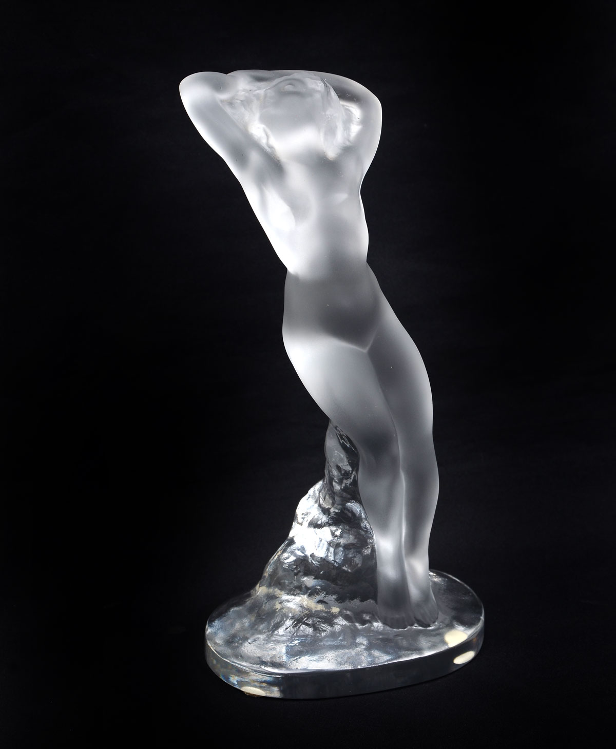 Appraisal: LALIQUE ''DANSEUSE BRAS LEVES GLASS NUDE French Lalique frosted crystal