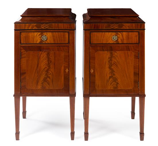 Appraisal: Sale Lot A Pair of Edwardian Style Mahogany Side Cabinets