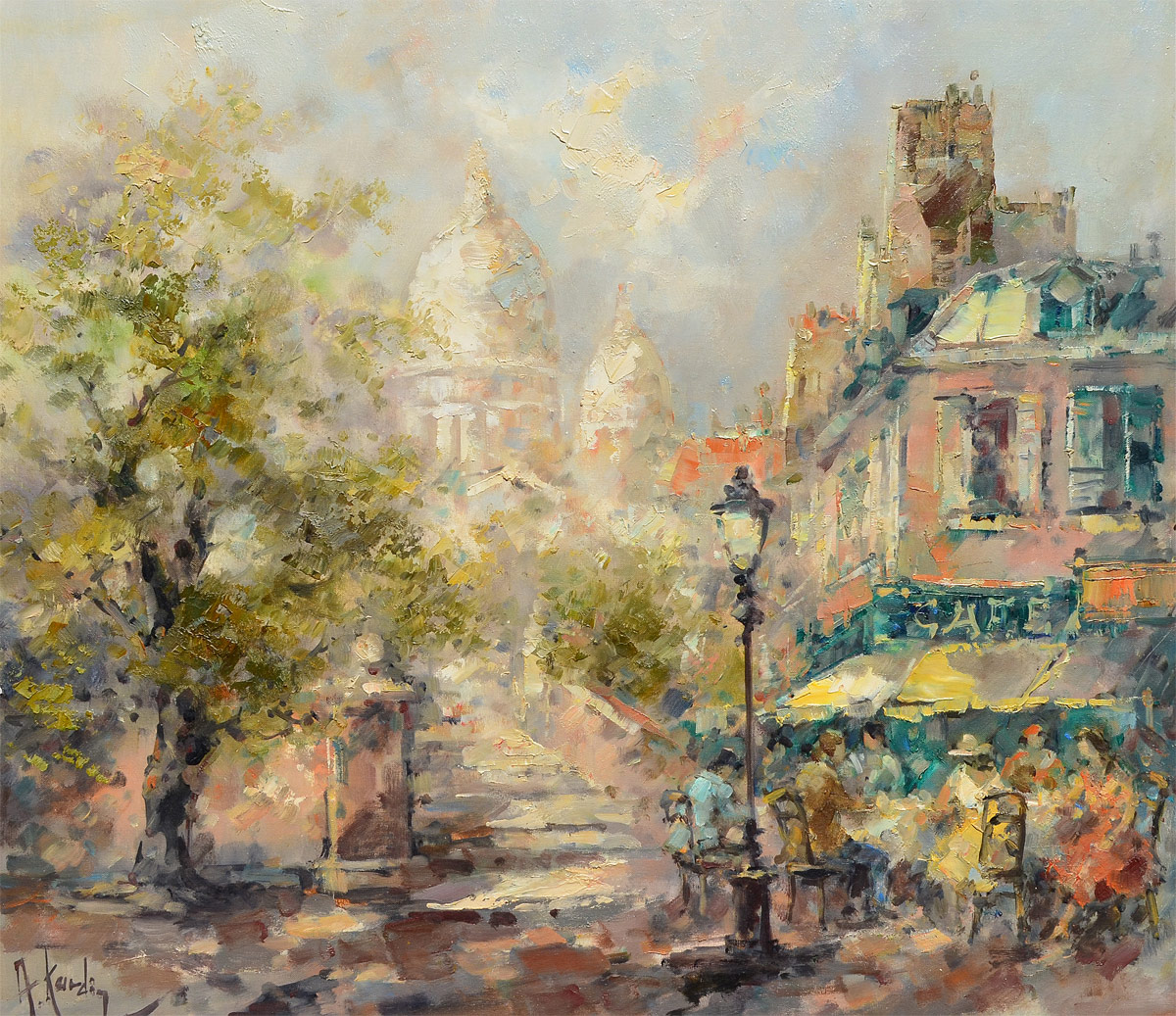 Appraisal: KARDIN Alexander Austrian - Parisian Scene Oil Canvas '' x