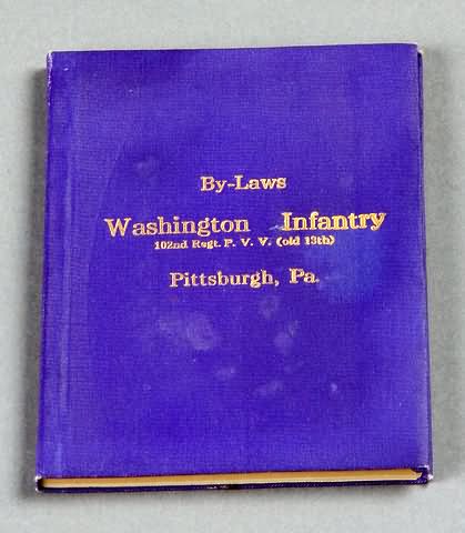 Appraisal: By-Laws Washington Infantry nd Regt P V V published