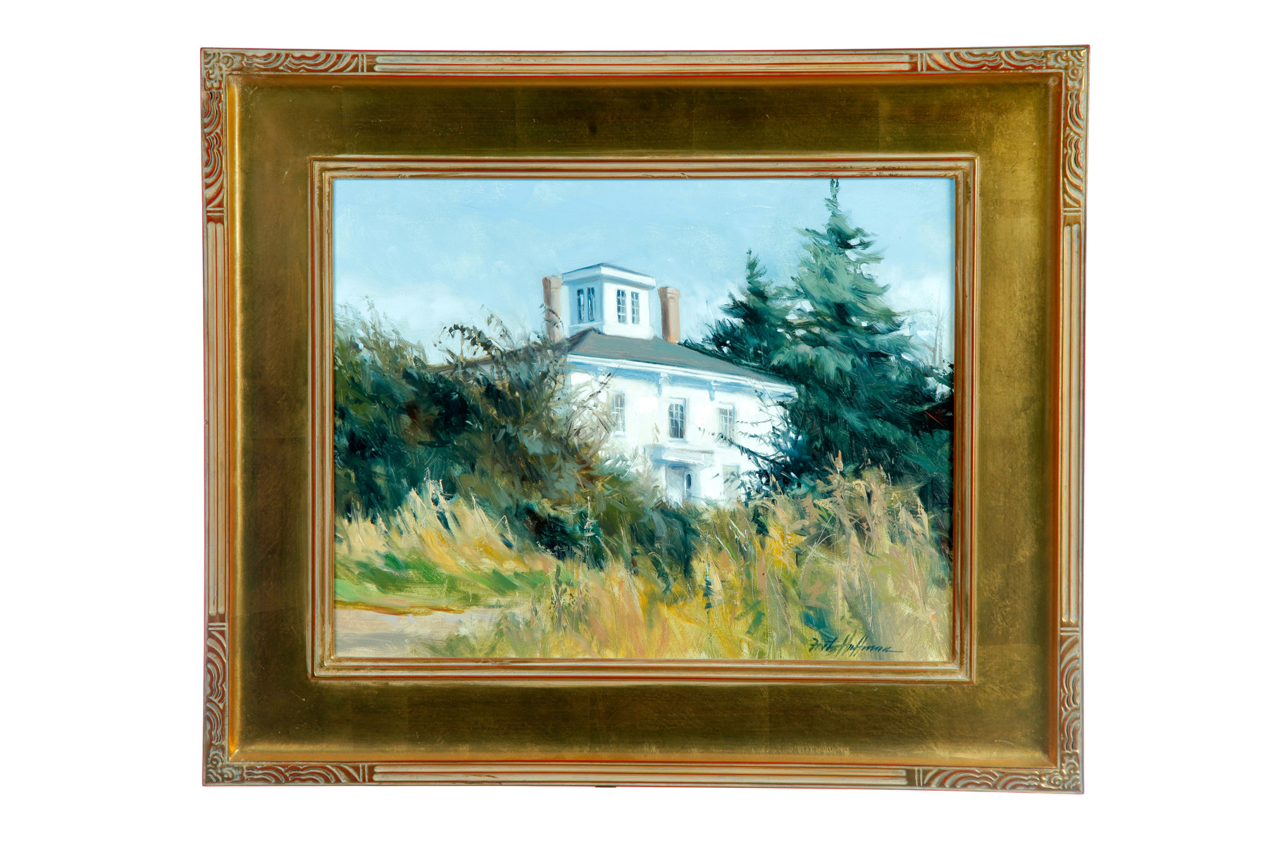 Appraisal: HOUSE AT ROUND POND BY FRITZ HOFFMAN AMERICAN - Oil