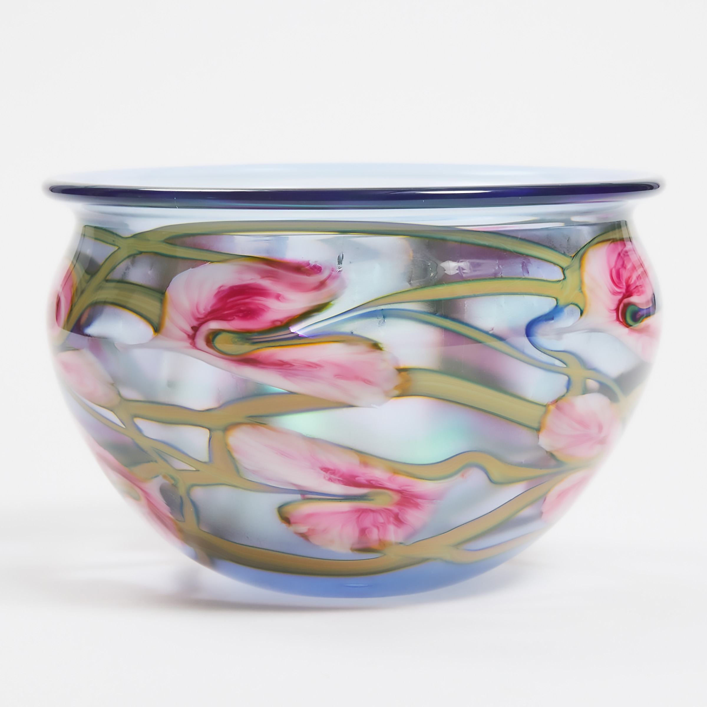 Appraisal: John Lotton American b Iridescent 'Leaf and Vine' Bowl height