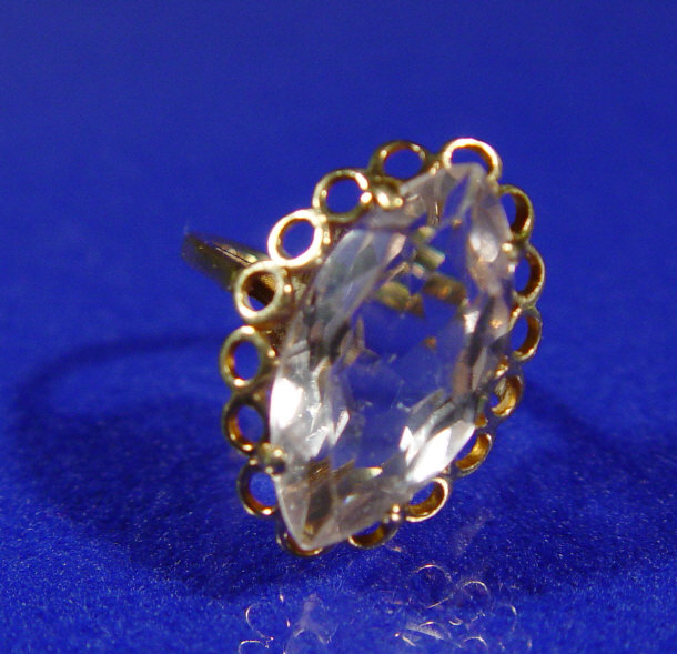 Appraisal: ct gold light blue stone ring