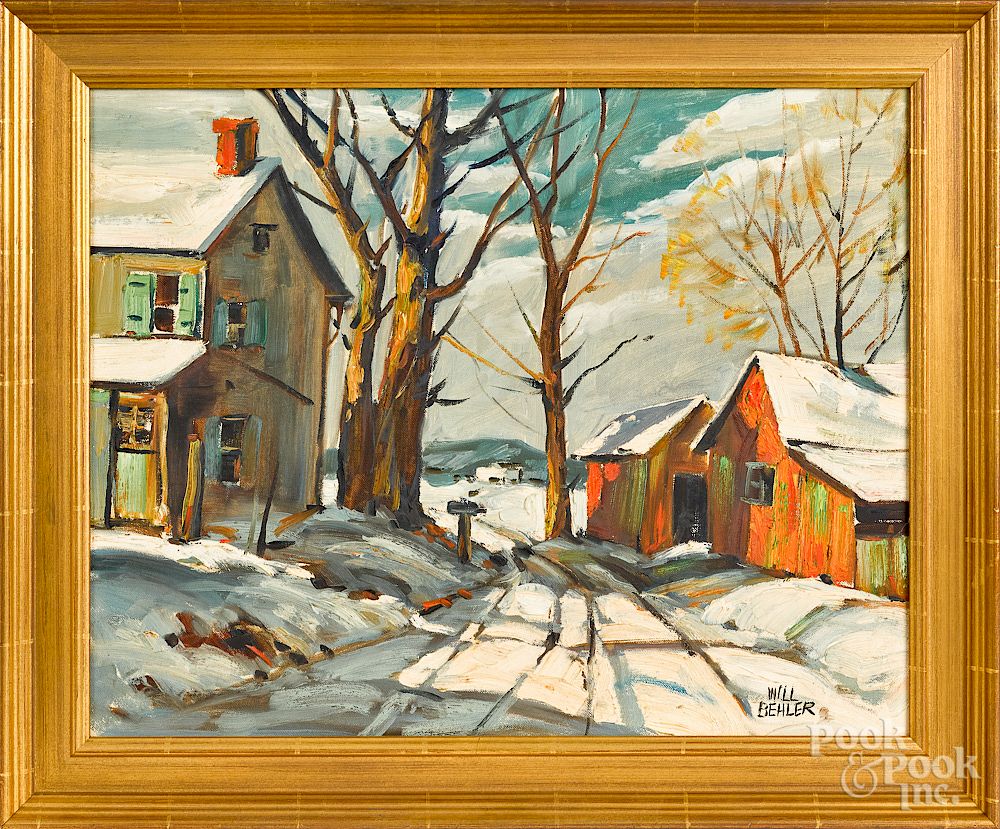 Appraisal: Wilmer Behler winter landscape Wilmer Behler American - oil on