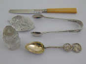 Appraisal: A Georgian silver bladed butter knife with ivory handle a