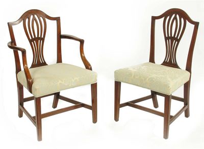 Appraisal: A set of eight George III mahogany dining chairs the