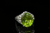 Appraisal: Ladies' Peridot White Gold Ring K white gold ring set