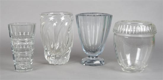 Appraisal: A Collection of Four Glass Vases Height of tallest inches