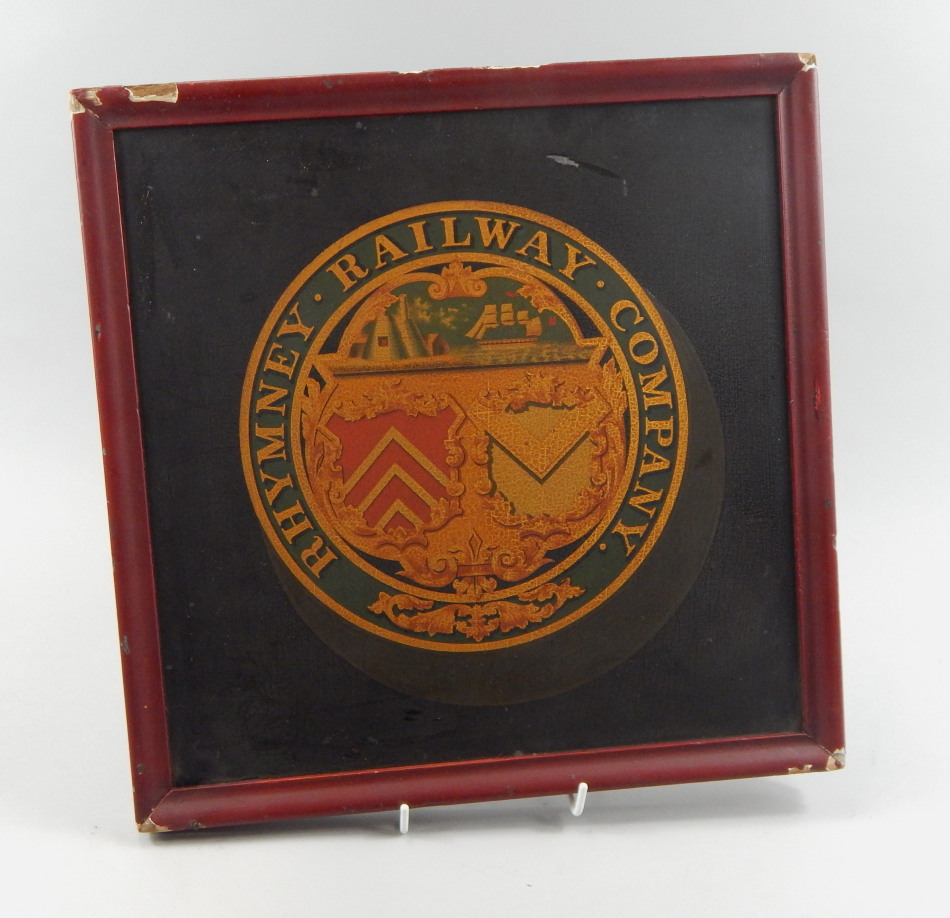 Appraisal: An unusual thC railway carriage plaque painted with the crest