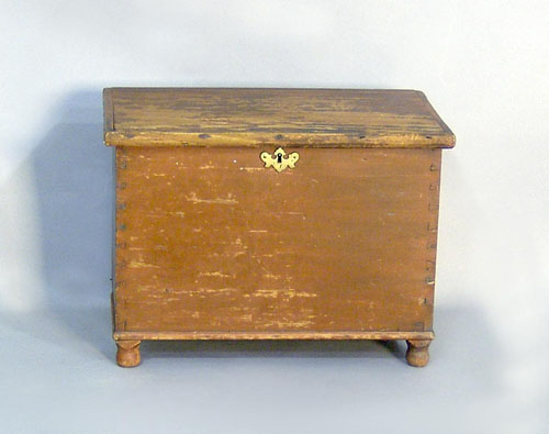 Appraisal: Pennsylvania stained poplar lock box th c h w