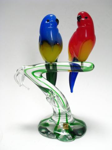 Appraisal: Zanetti Murano Glass Bird Perch signed approximately '' tall with