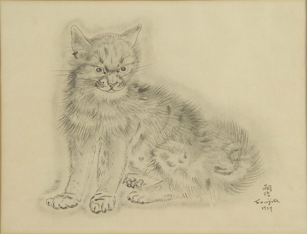 Appraisal: FOUJITA Leonard Tsuguharu Japan - Cat Lithograph on paper From