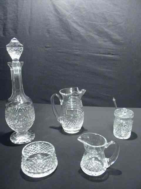 Appraisal: Assorted Waterford cut crystal Includes small pitcher covered honey jar