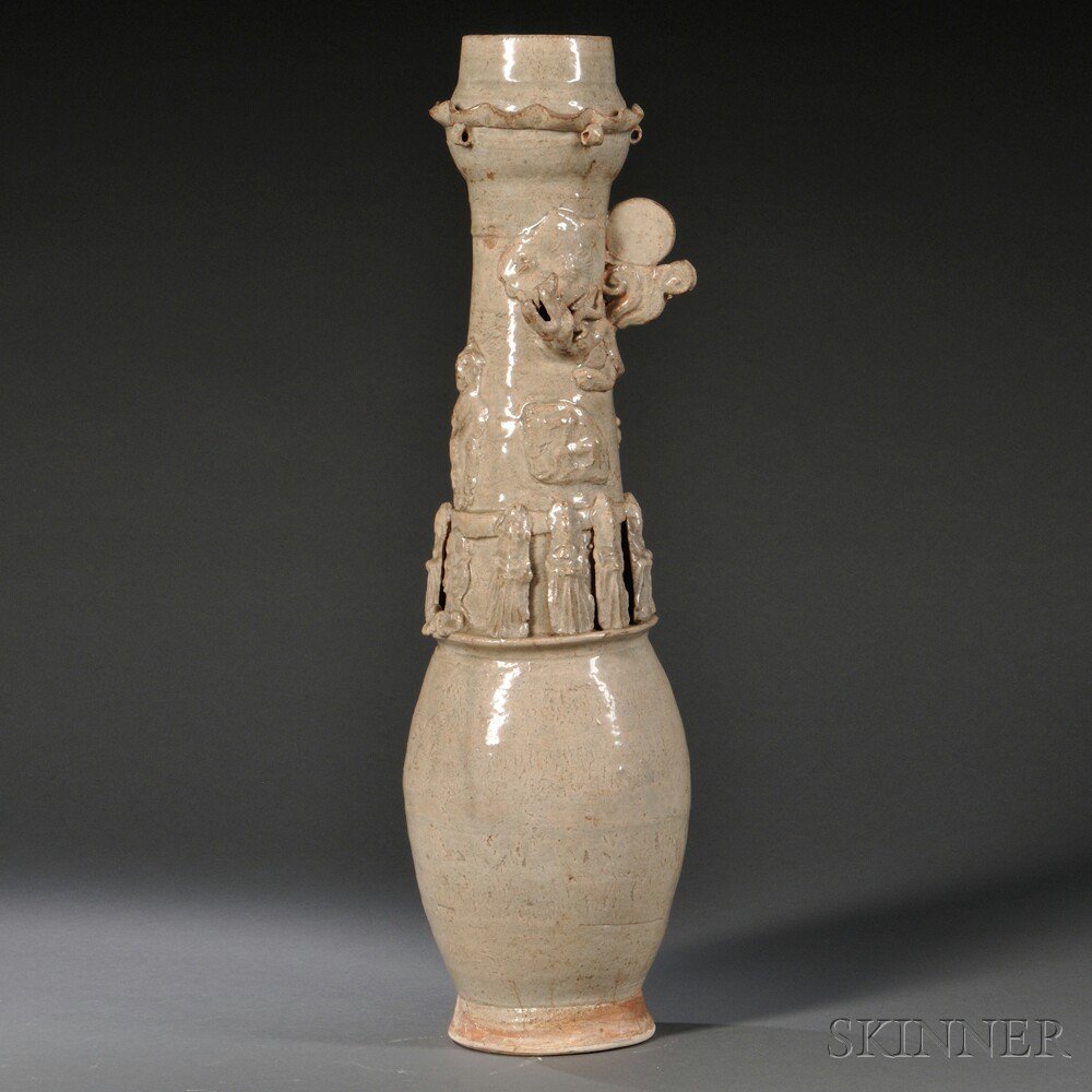 Appraisal: Celadon Vase China Song Dynasty style burial ware decorated with