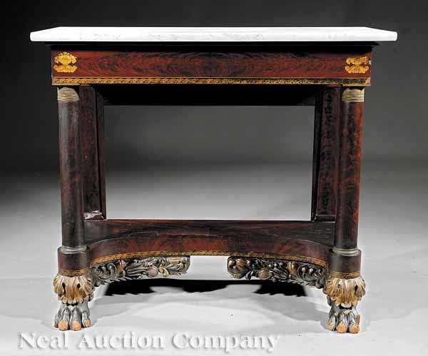 Appraisal: An American Classical Stencilled Mahogany and Gilt Bronze Pier Table