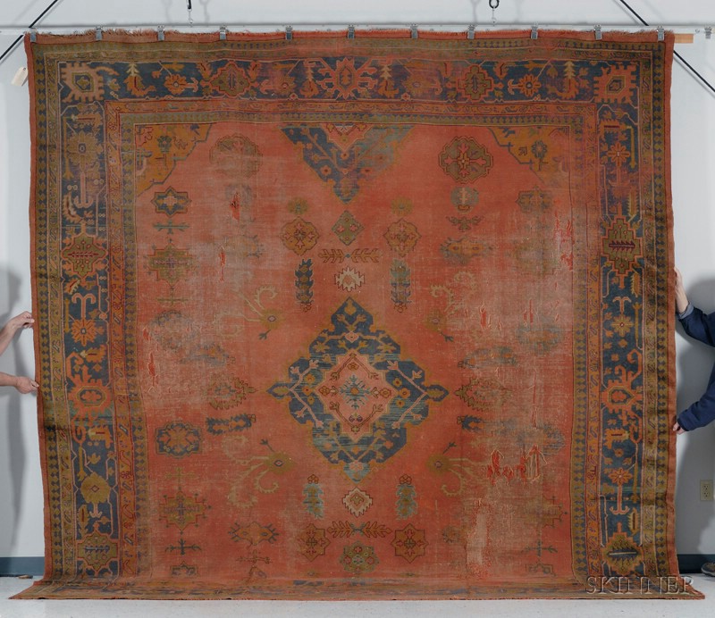 Appraisal: Ushak Carpet West Anatolia late th century areas of wear