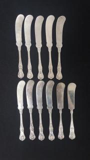 Appraisal: Antique Gorham Sterling Butter Knives Antique Gorham Sterling Butter Knives