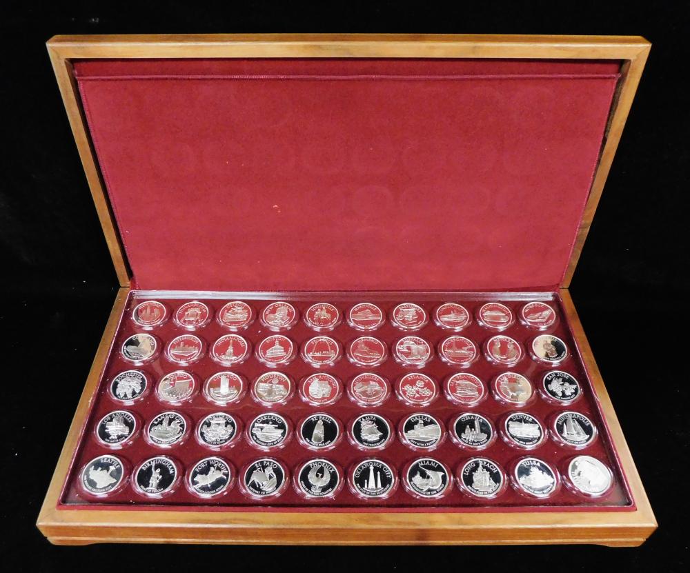 Appraisal: FRANKLIN MINT COLLECTION OF STERLING SILVER ROUND INGOTS MAYORS OF