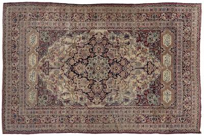 Appraisal: Lavar Kerman rug fine and elaborate central medallion on ivory