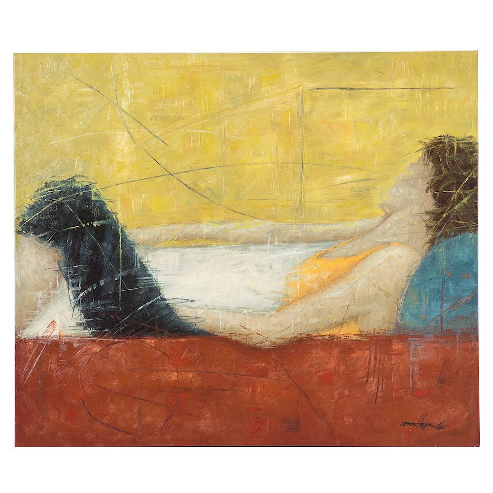 Appraisal: Erica Hopper Blanca's Bench mixed media American b giclee on