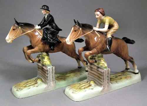 Appraisal: A pair of Beswick pottery figures - Girl on horseback