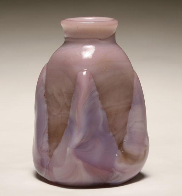 Appraisal: Early Dominick Labino studio art glass vase heavy purple applied