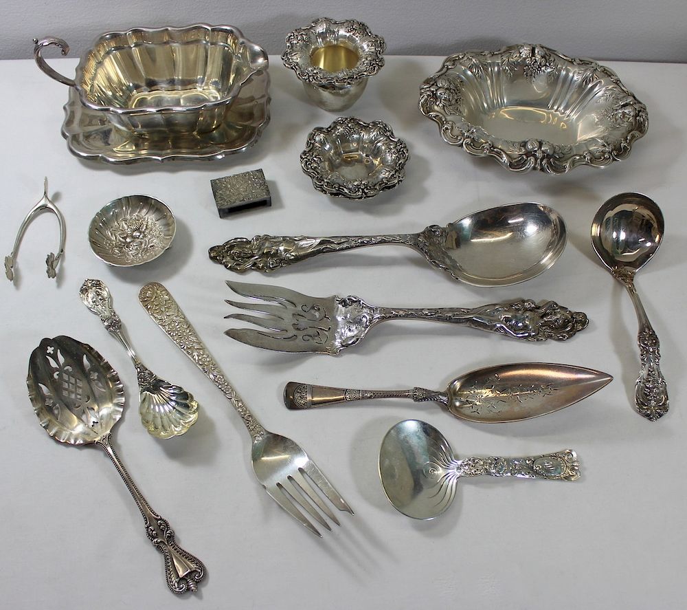 Appraisal: STERLING Assorted Silver Table Accessories and Flatware Includes a Reed