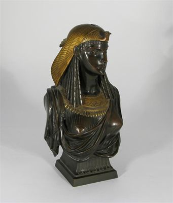 Appraisal: A gilt and patinated bronze bust of Isis cast from