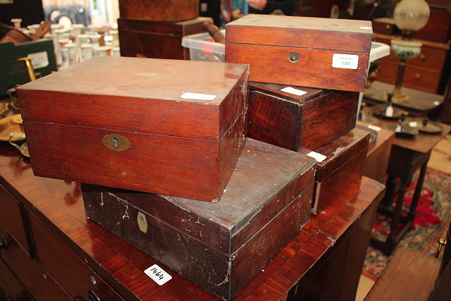 Appraisal: A GROUP OF FIVE VARIOUS TH CENTURY BOXES to include