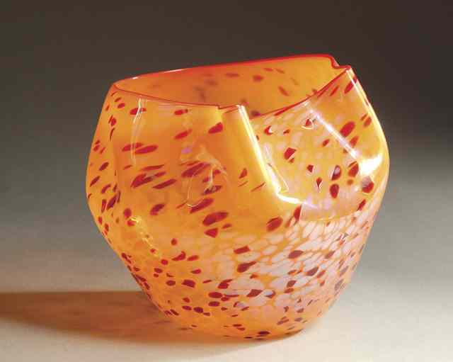 Appraisal: DALE CHIHULY ART GLASS VASE MACCHIA American b free form