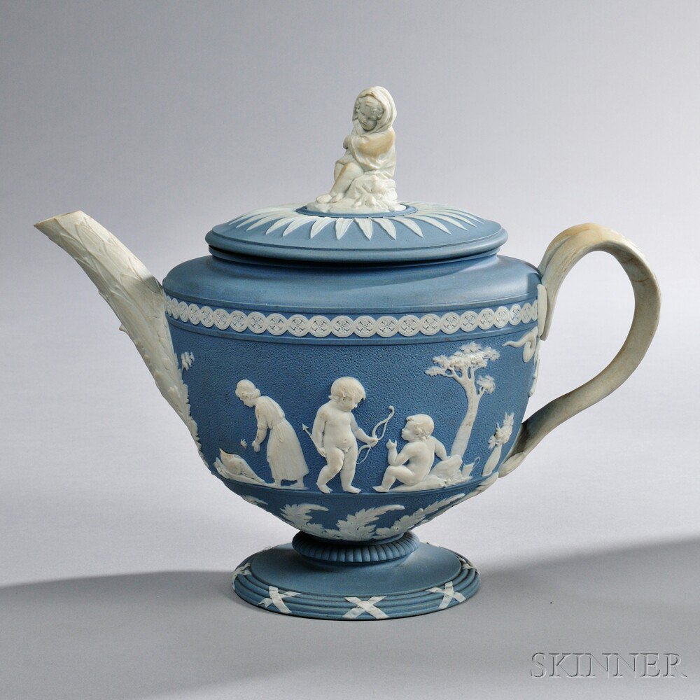 Appraisal: Wedgwood Solid Blue Jasper Teapot and Cover England late th