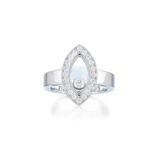 Appraisal: Chopard Happy Diamonds Ring Featuring a floating round-cut diamond weighing